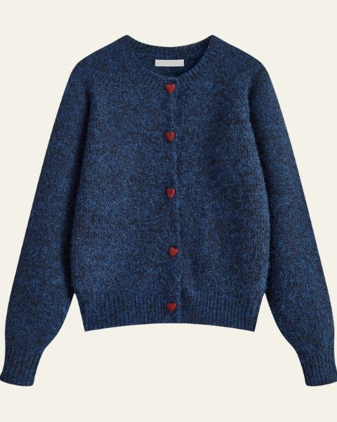 Women's Warm Cardigan | Heart Buttons