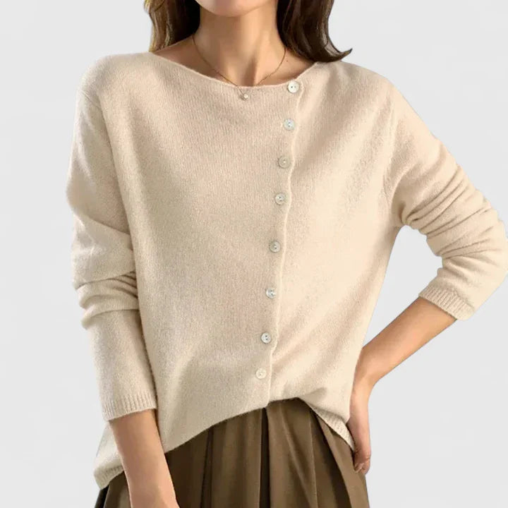 Women's Asymmetric Neck Knit Cardigan | Winter
