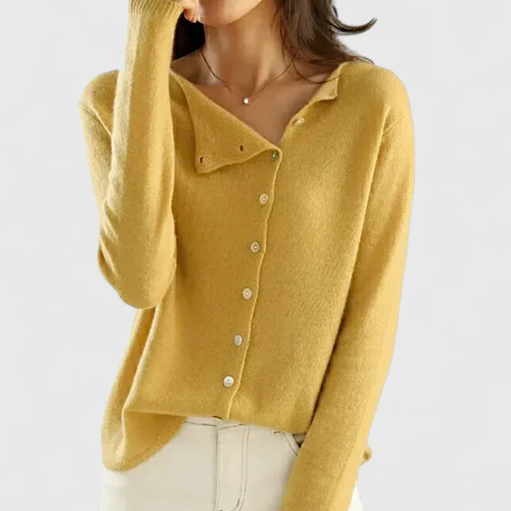 Women's Asymmetric Neck Knit Cardigan | Winter