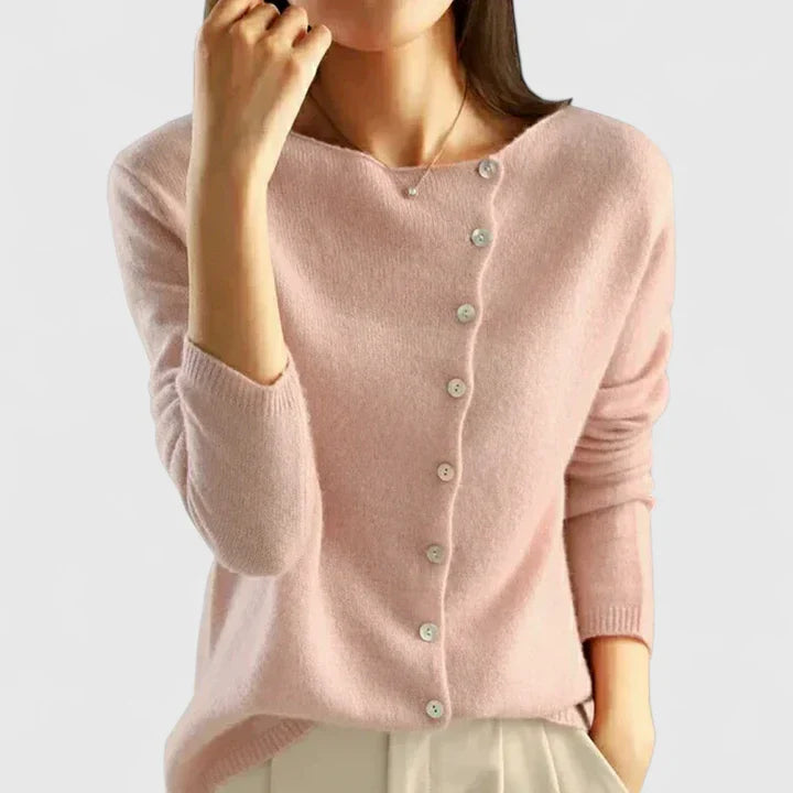 Women's Asymmetric Neck Knit Cardigan | Winter