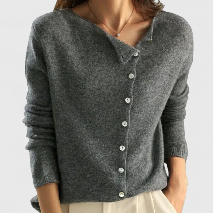 Women's Asymmetric Neck Knit Cardigan | Winter