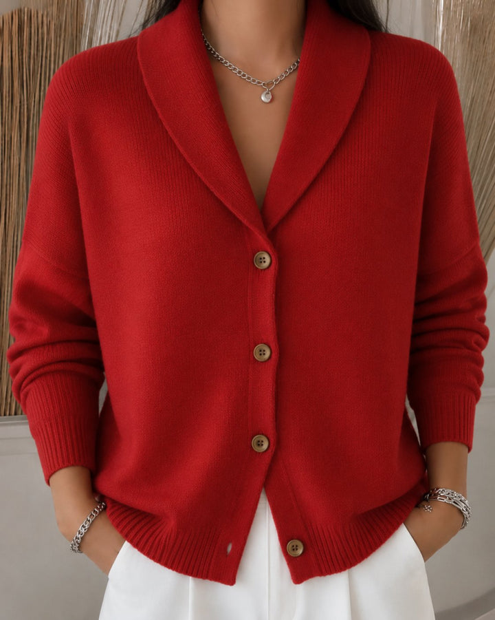 Women's Shirt Collar Knitted Cardigan | Button Down