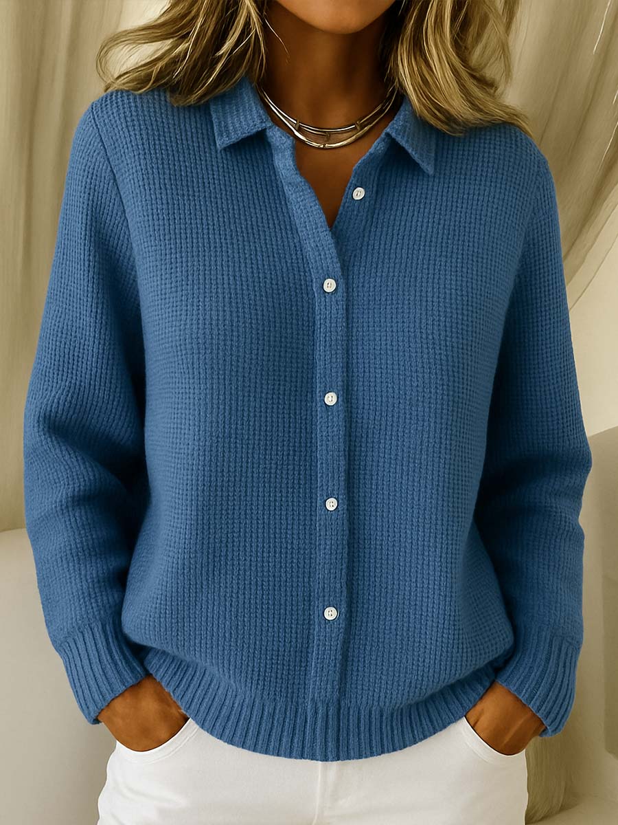 Women's Collared Knit Cardigan | Button-Up