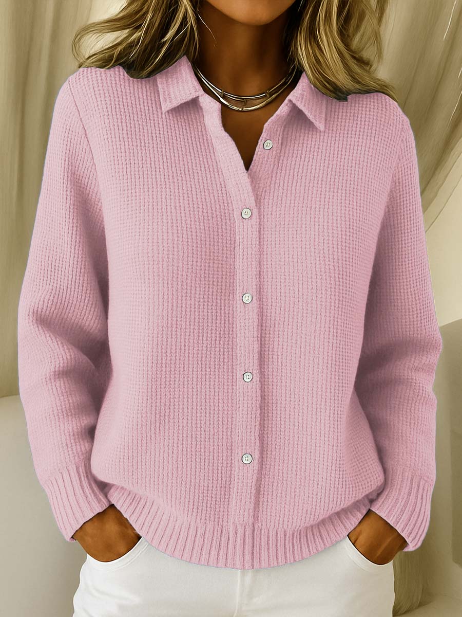 Women's Collared Knit Cardigan | Button-Up
