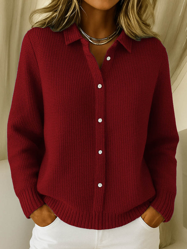 Women's Collared Knit Cardigan | Button-Up