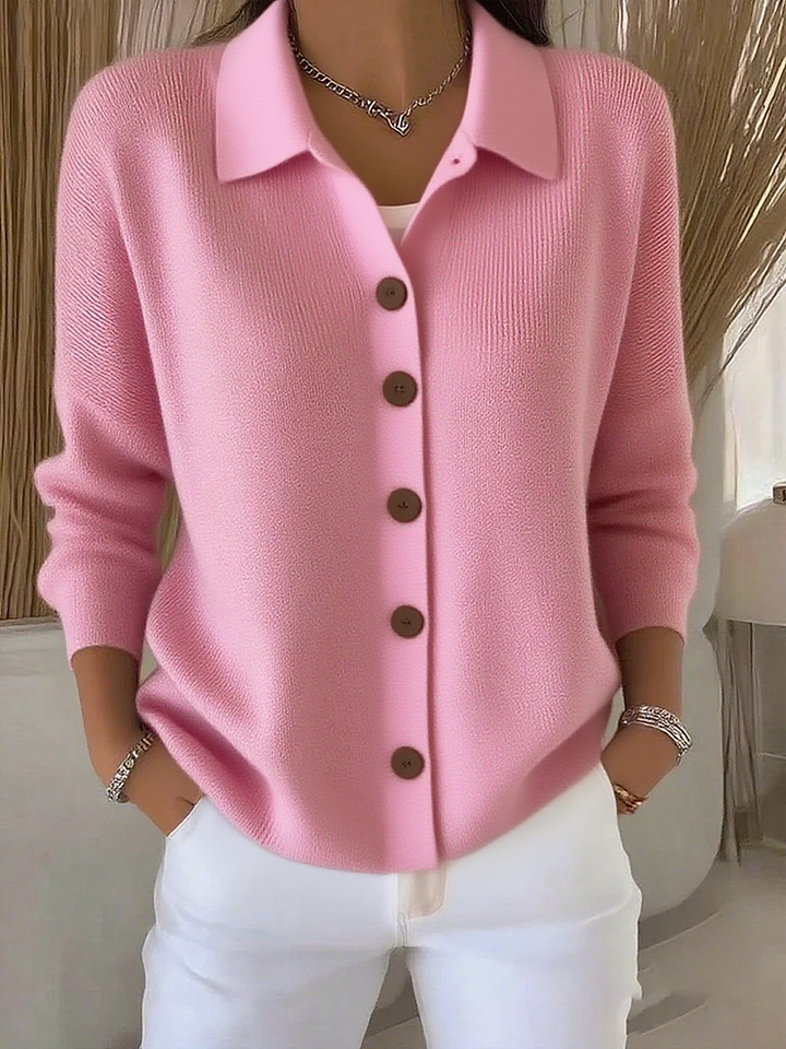 Women's Knit Button Front Cardigan | Collared
