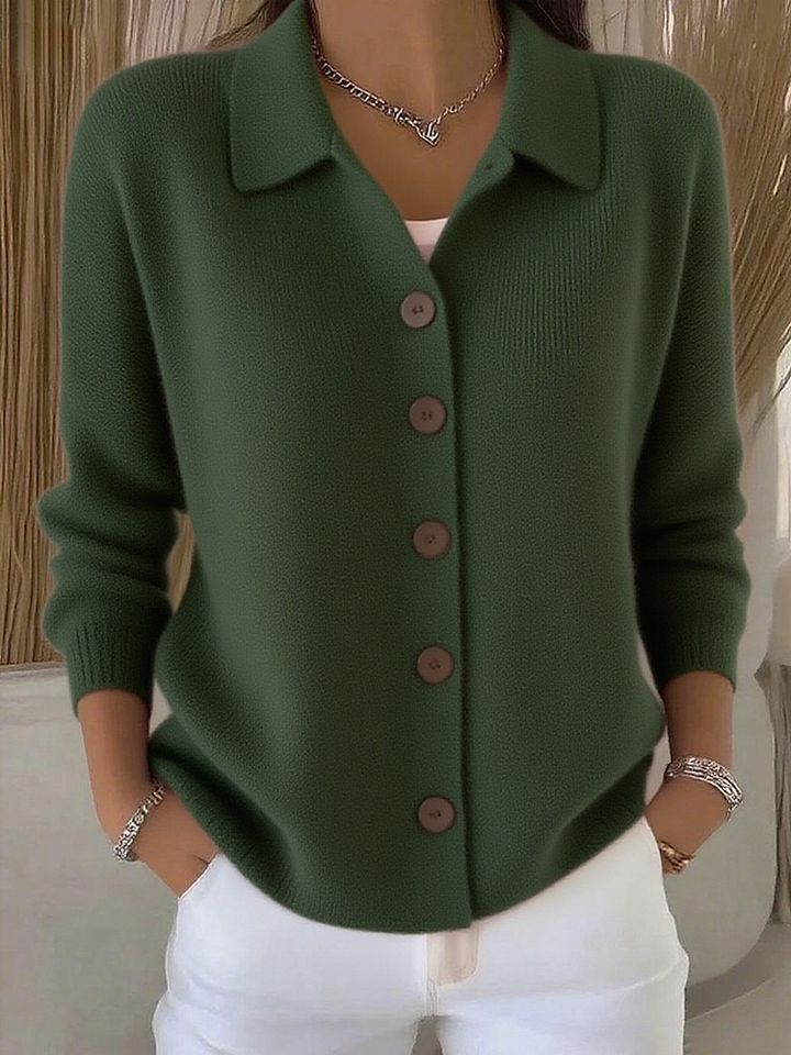 Women's Knit Button Front Cardigan | Collared