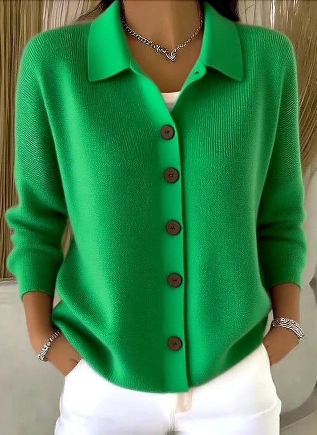 Women's Knit Button Front Cardigan | Collared