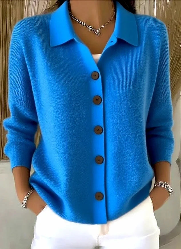 Women's Knit Button Front Cardigan | Collared