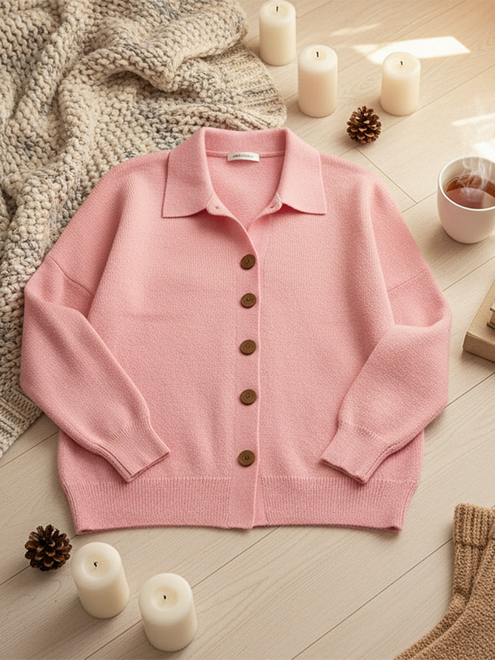 Women's Knit Button Front Cardigan | Collared