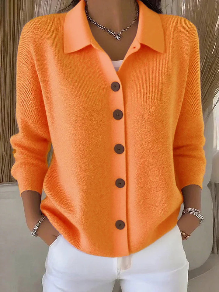 Women's Knit Button Front Cardigan | Collared