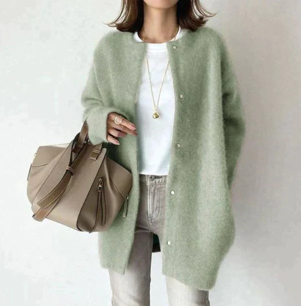 Women’s Long Sleeve Round Neck Cardigan | Button Down