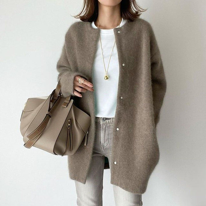 Women’s Long Sleeve Round Neck Cardigan | Button Down