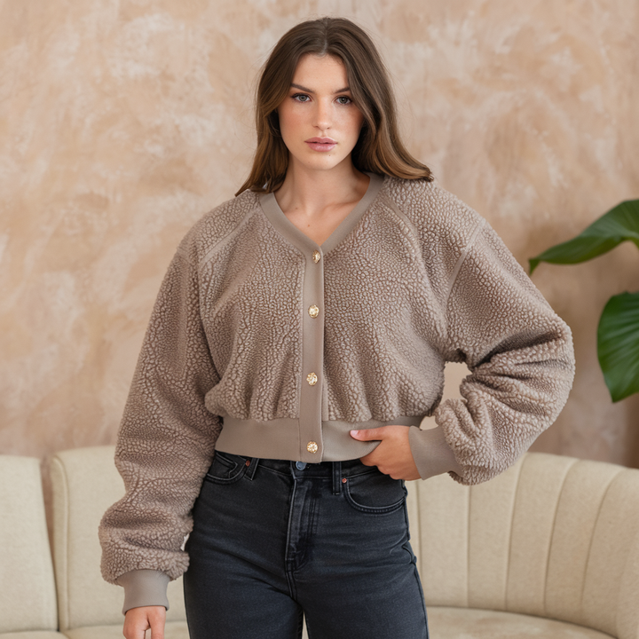 Women's Cropped Button Down Cardigan | Knit