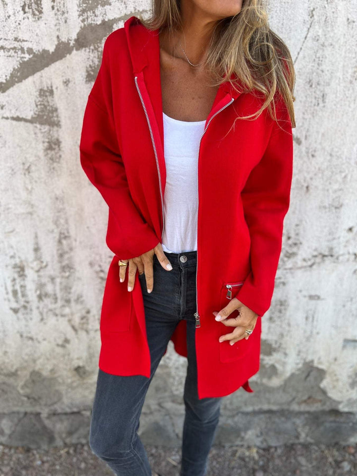 Women's Longline Zip Cardigan | Hooded