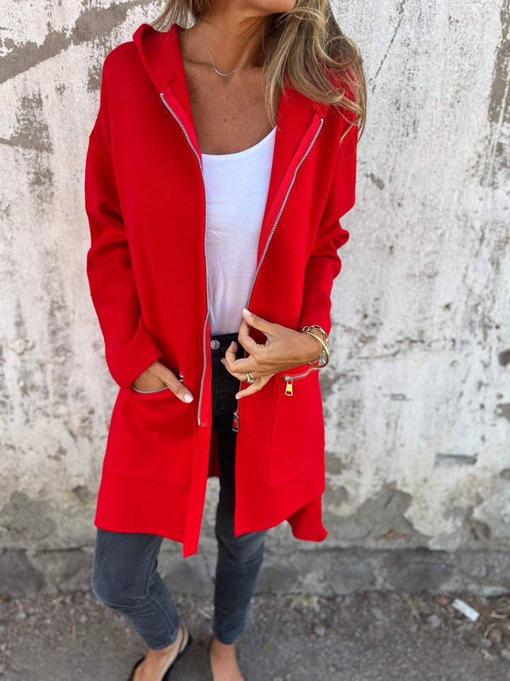 Women's Longline Zip Cardigan | Hooded