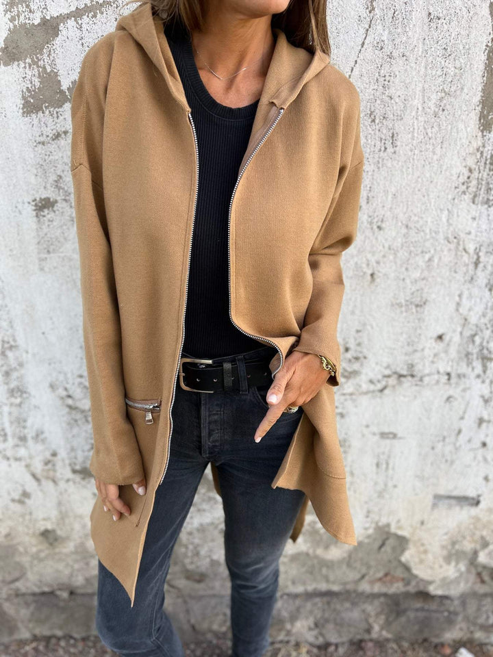 Women's Longline Zip Cardigan | Hooded