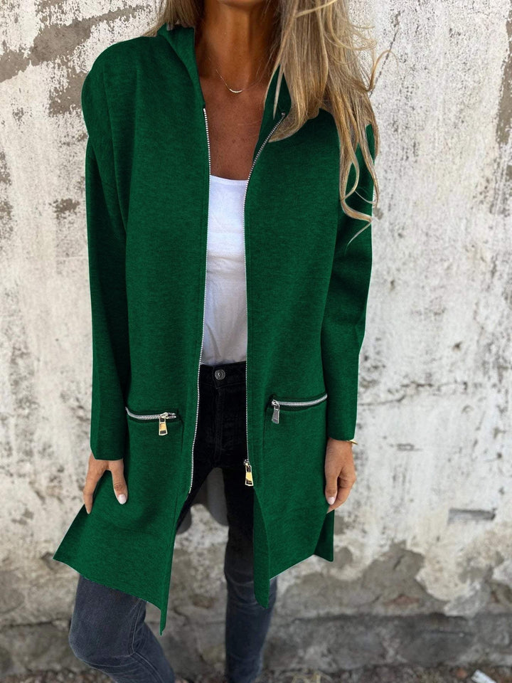 Women's Longline Zip Cardigan | Hooded