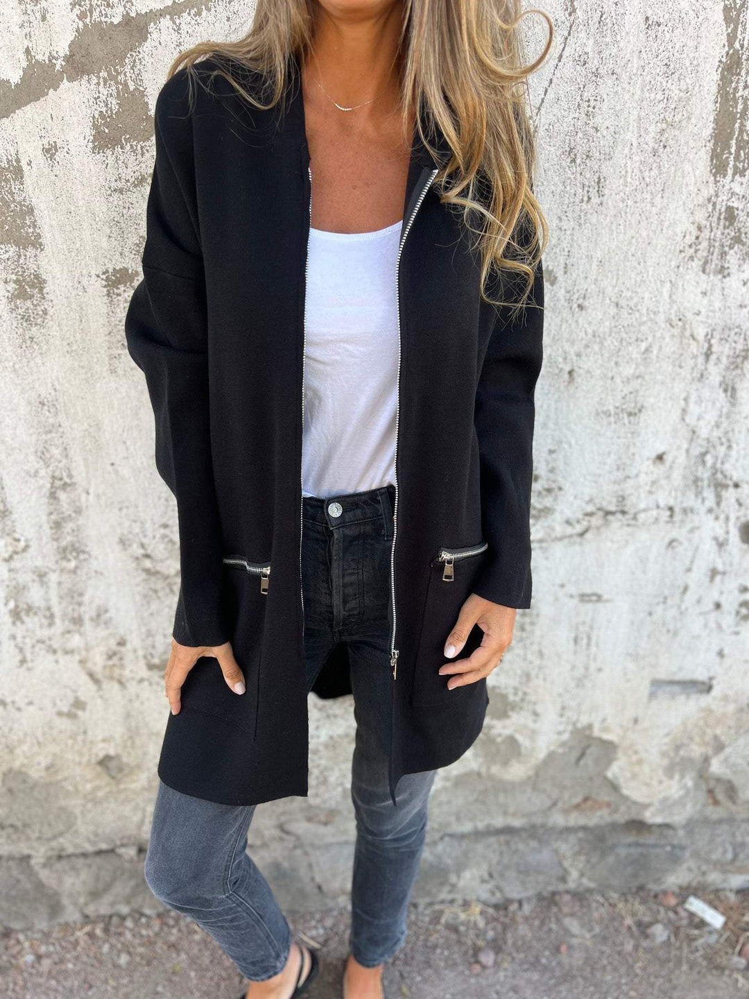 Women's Longline Zip Cardigan | Hooded