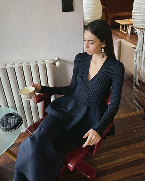 Women’s V-Neck Button-Front Cardigan | Peplum