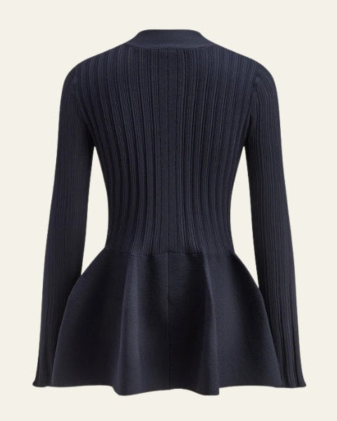 Women’s V-Neck Button-Front Cardigan | Peplum