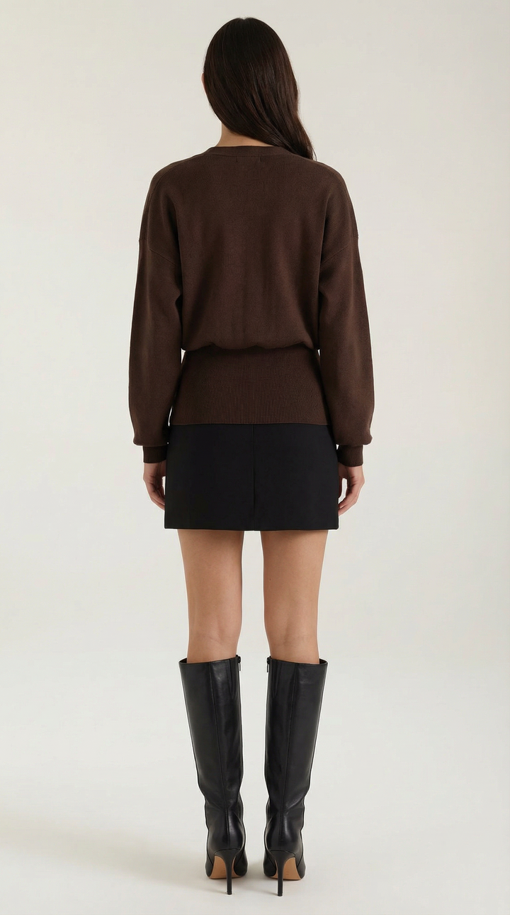 Women’s Deep V-Neck Cardigan | Single-Button