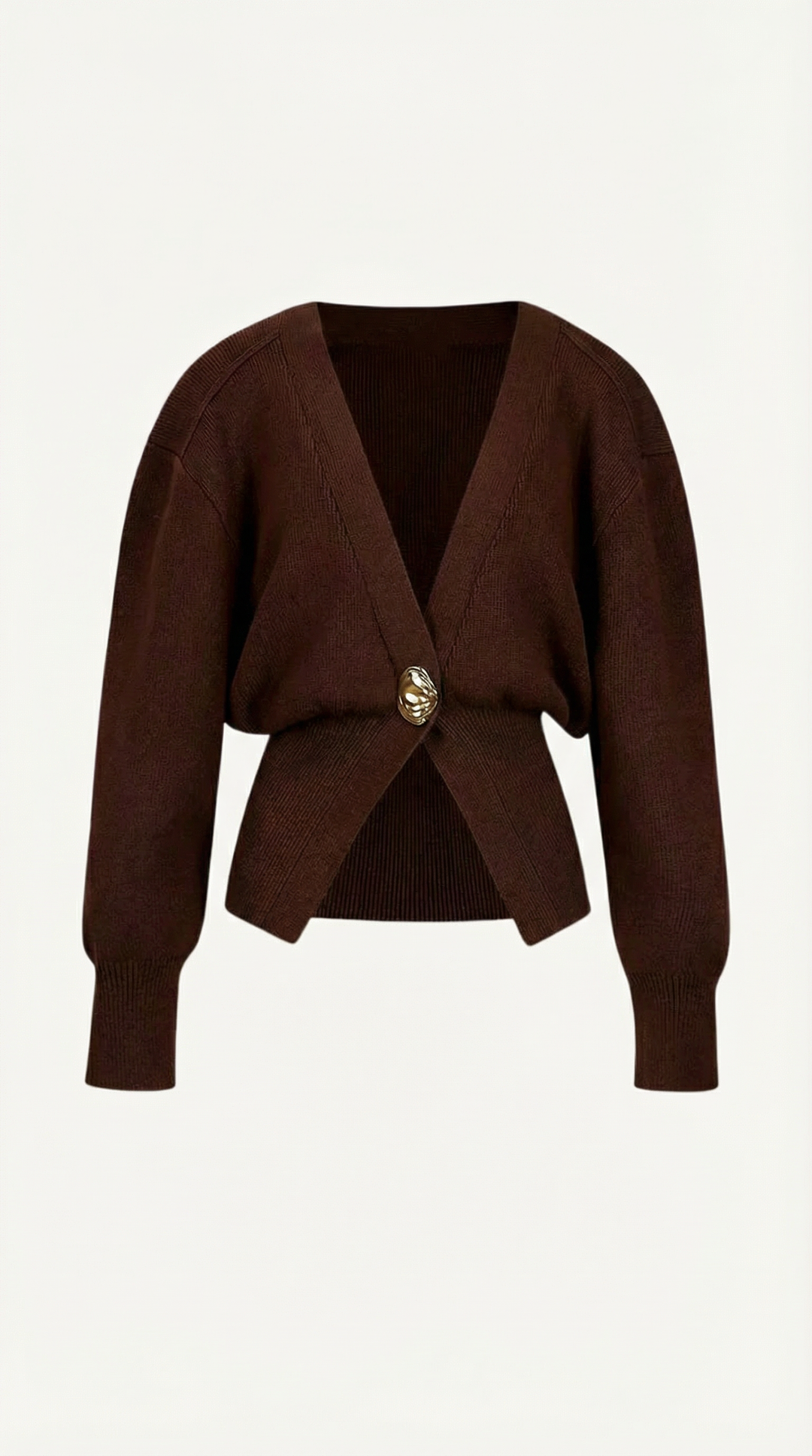Women’s Deep V-Neck Cardigan | Single-Button