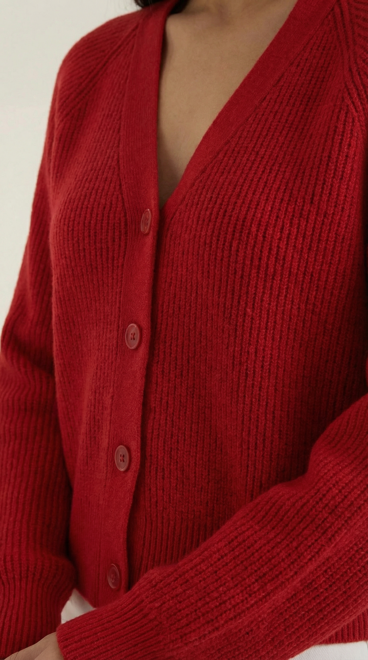 Women's V-Neck Cardigan | Button Closure