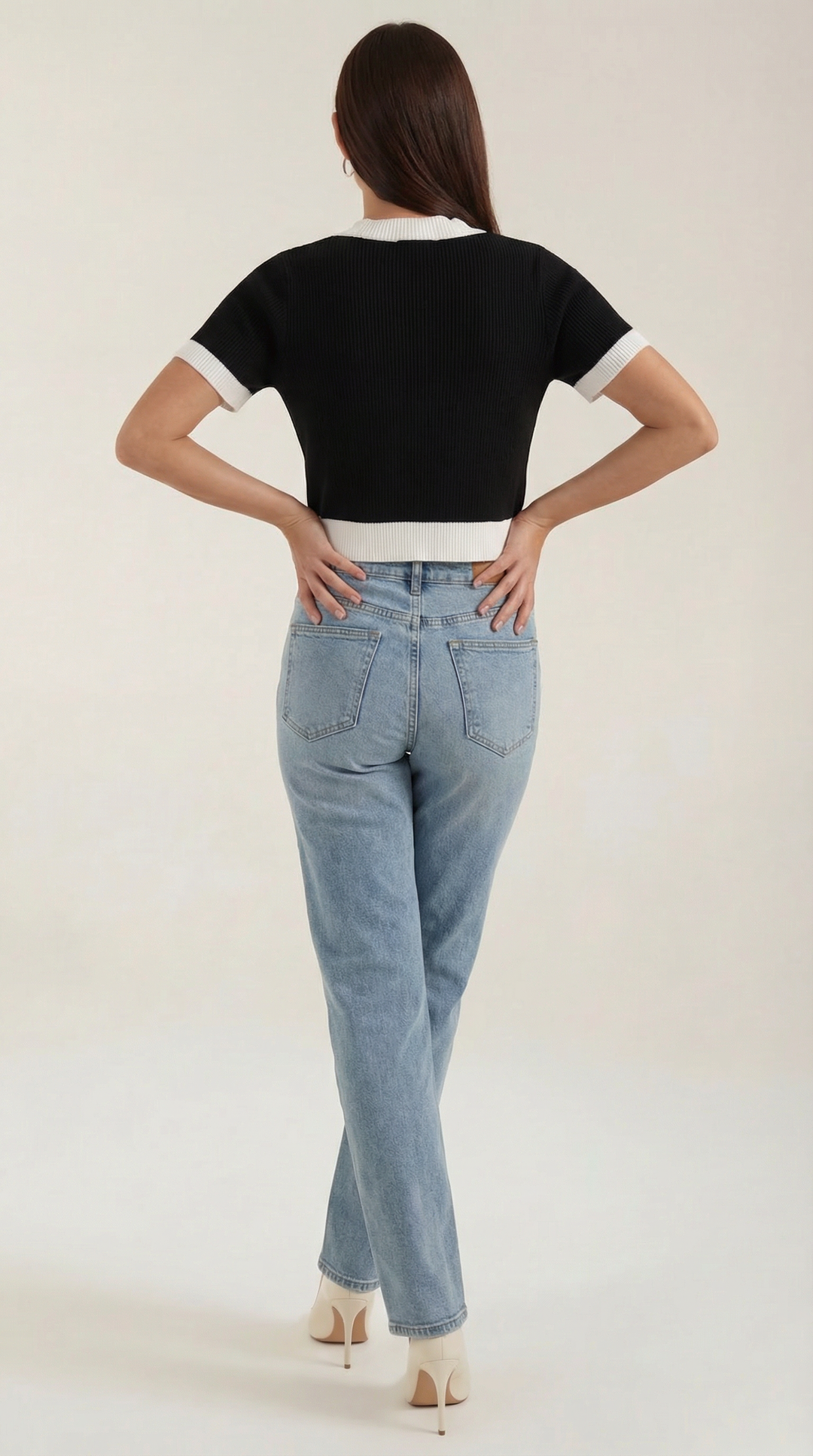 Women's Contrast Knit Cardigan | Short Sleeves