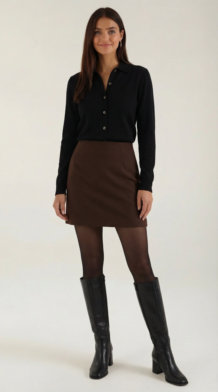 Women's Knit Collared Cardigan | Button Closure