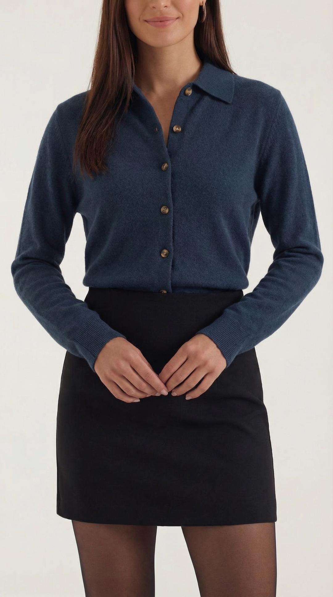 Women's Knit Collared Cardigan | Button Closure