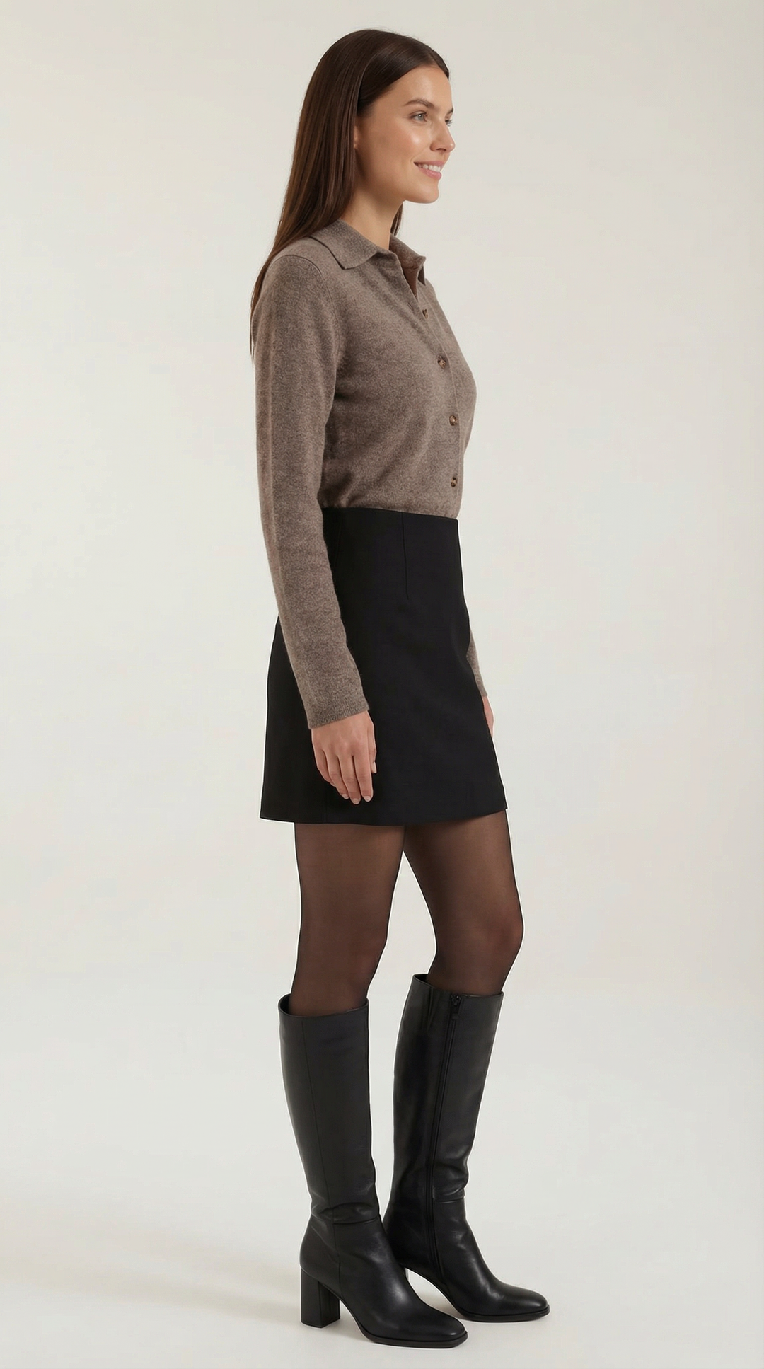 Women's Knit Collared Cardigan | Button Closure