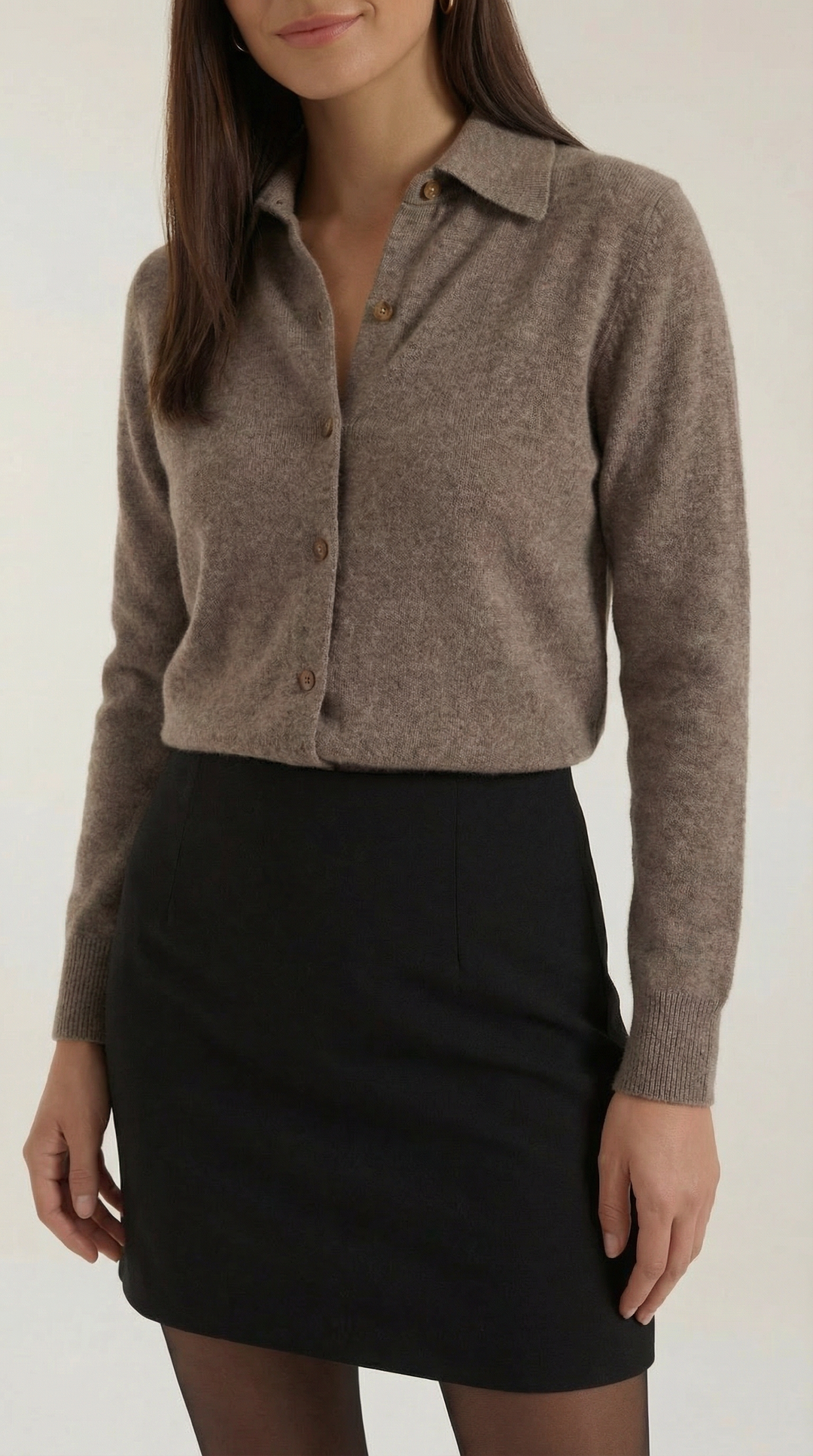 Women's Knit Collared Cardigan | Button Closure