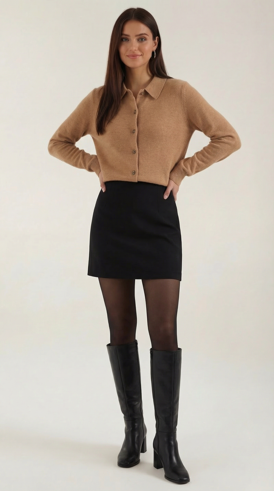 Women's Knit Collared Cardigan | Button Closure