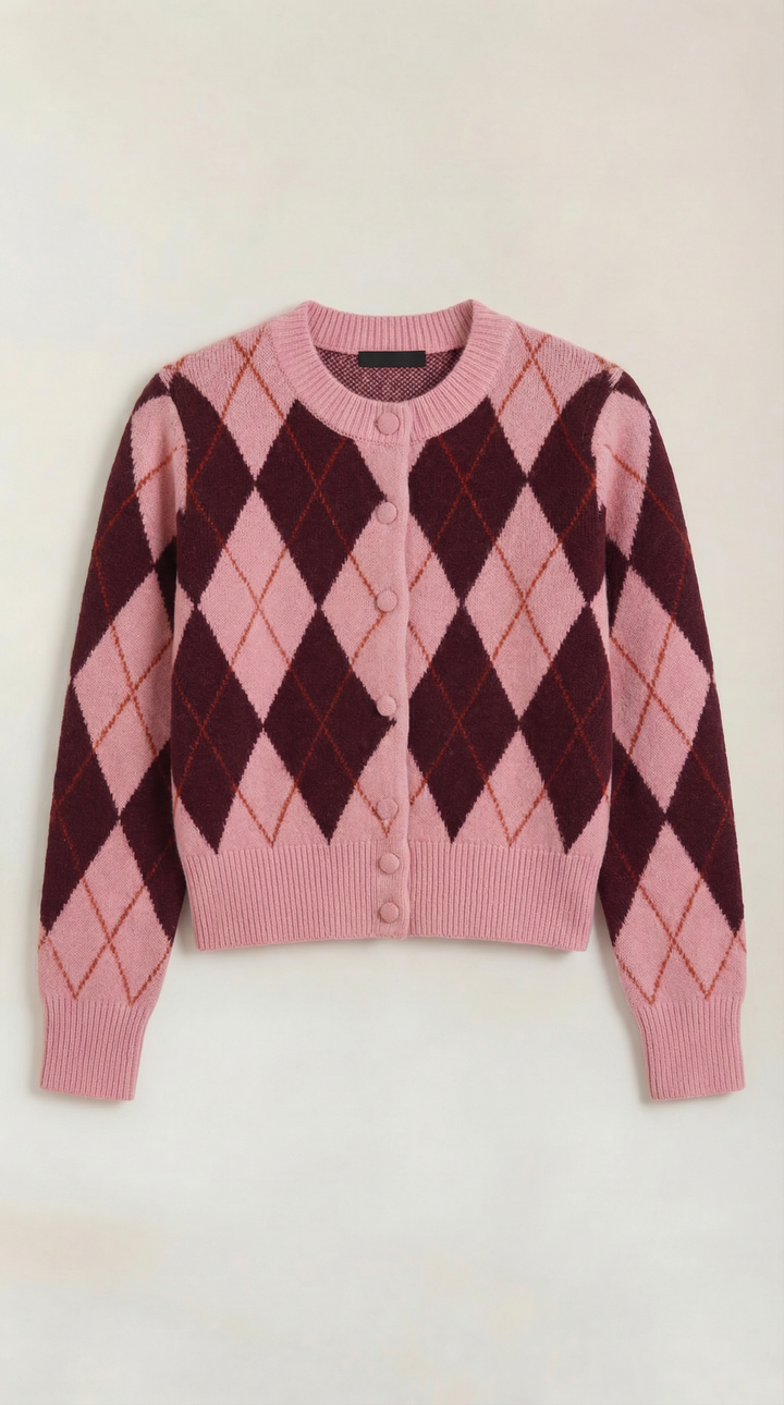 Women's Patterned Knit Cardigan | Button Closure