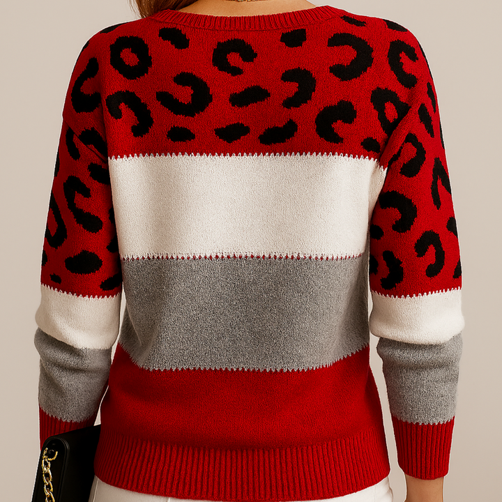 Women's Casual Knit Jumper | Leopard Print