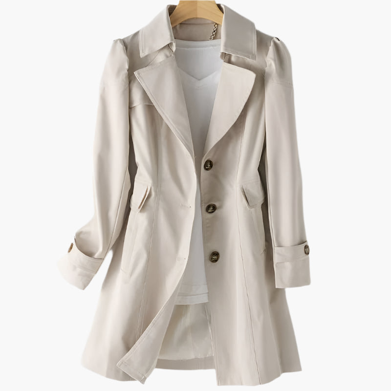 Women's Classic Long Trench Coat | Front Buttons