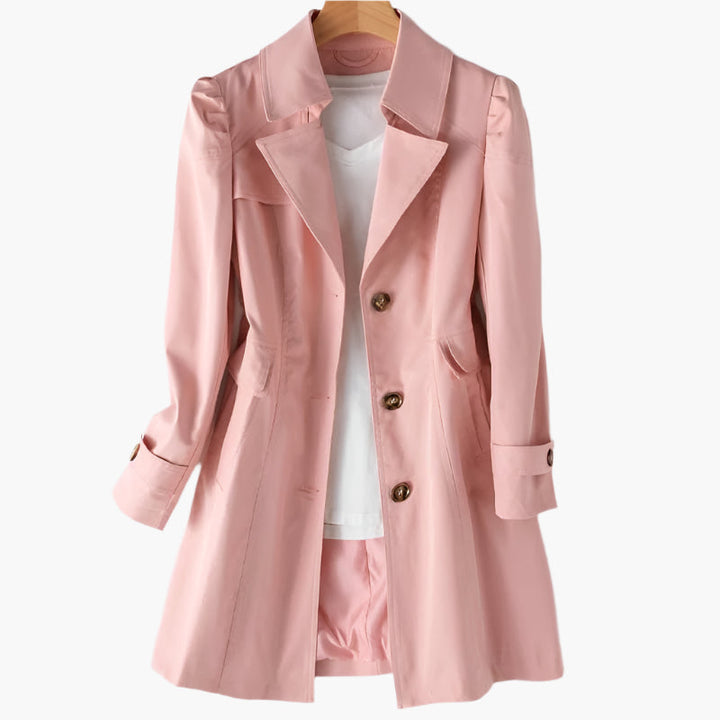 Women's Classic Long Trench Coat | Front Buttons