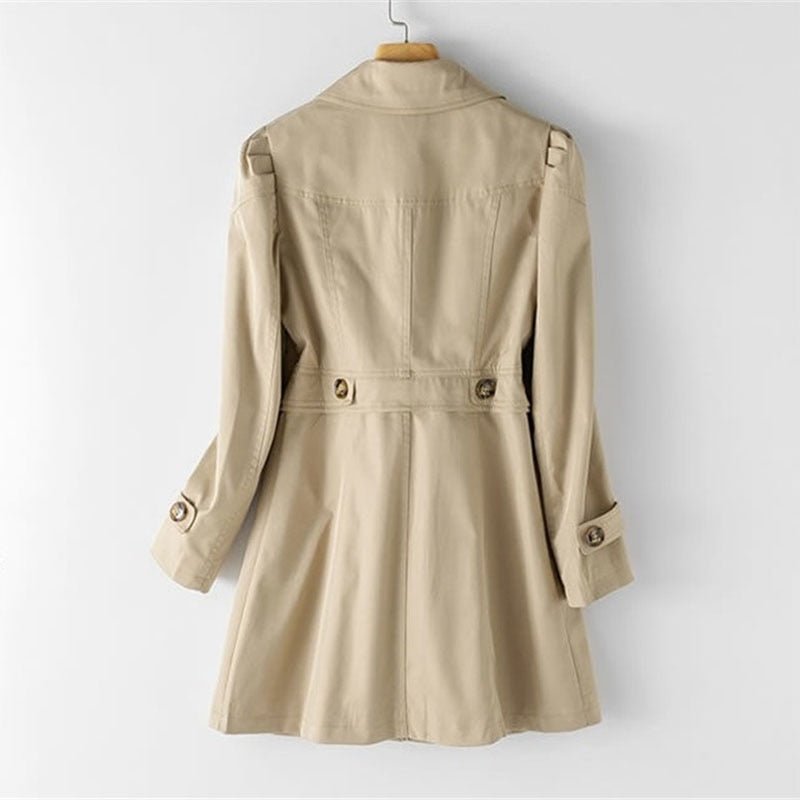 Women's Classic Long Trench Coat | Front Buttons