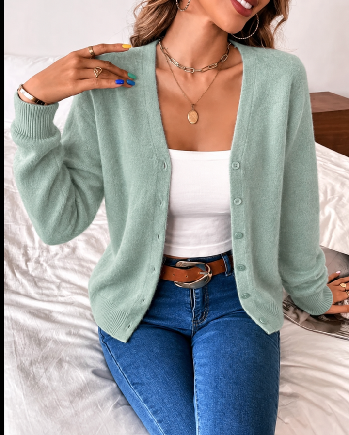 Women's Button-Front Knit Cardigan | Fitted