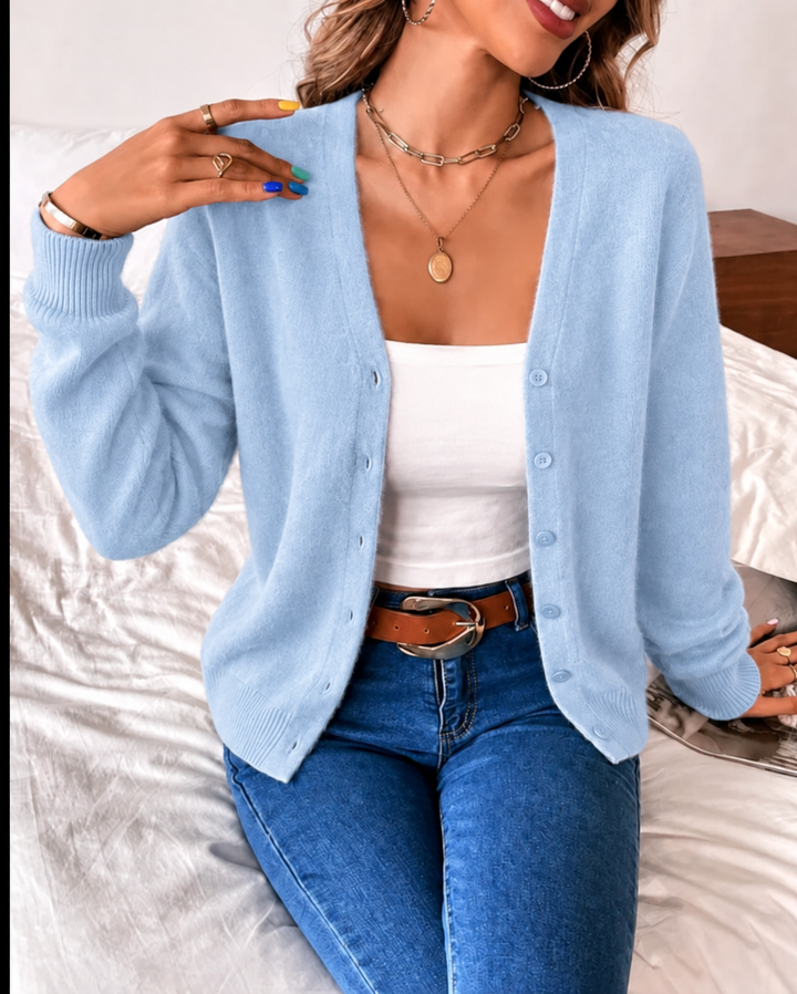Women's Button-Front Knit Cardigan | Fitted