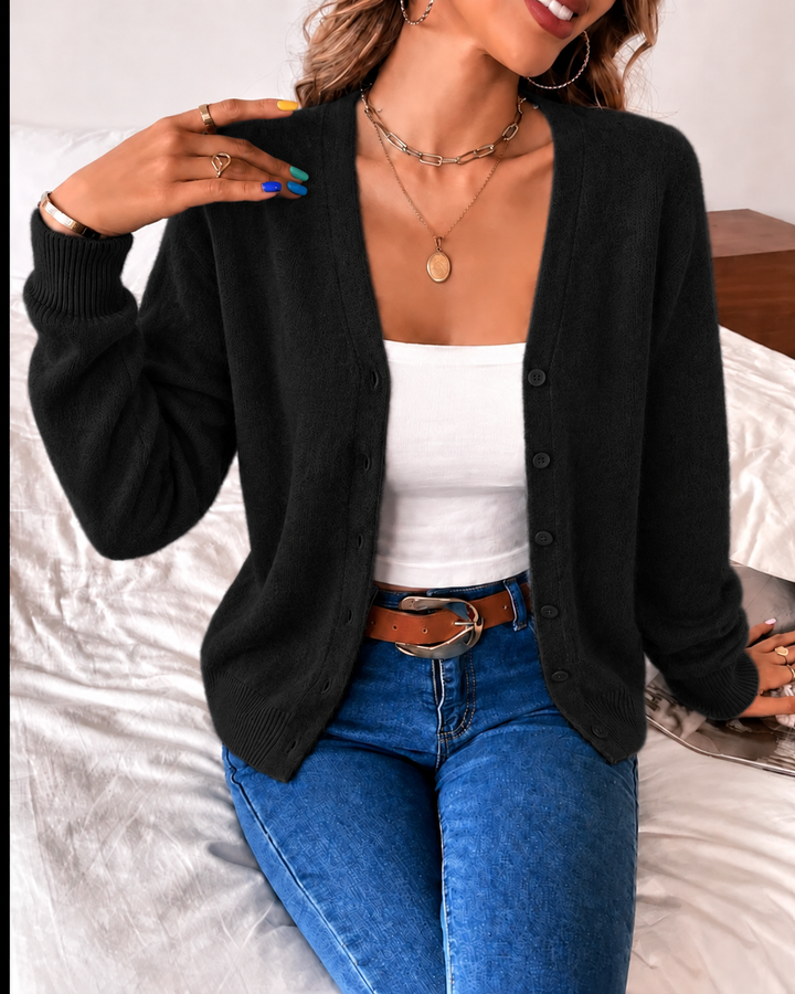 Women's Button-Front Knit Cardigan | Fitted