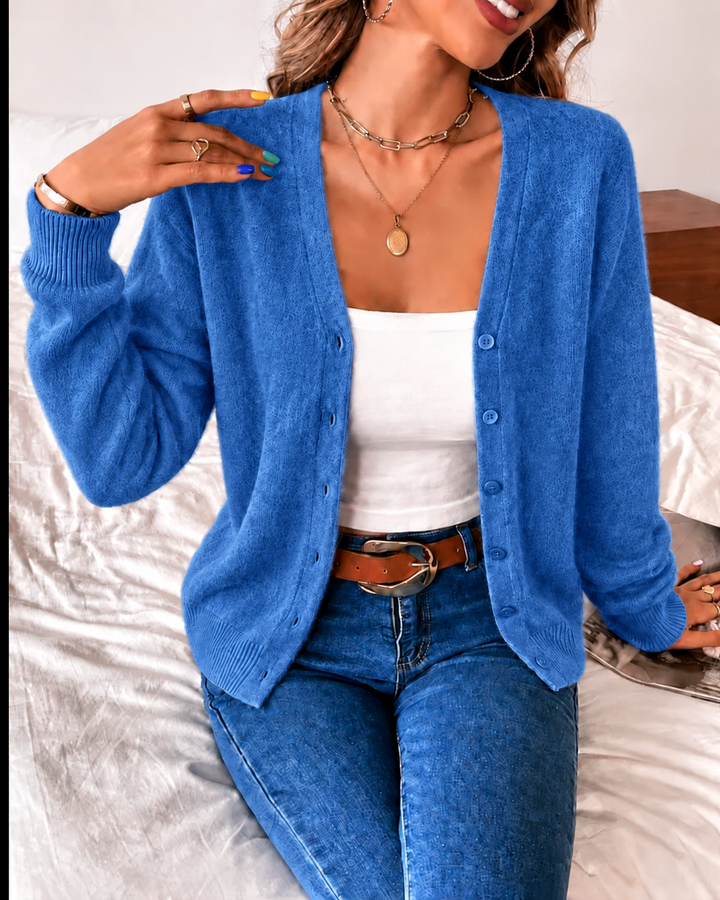 Women's Button-Front Knit Cardigan | Fitted