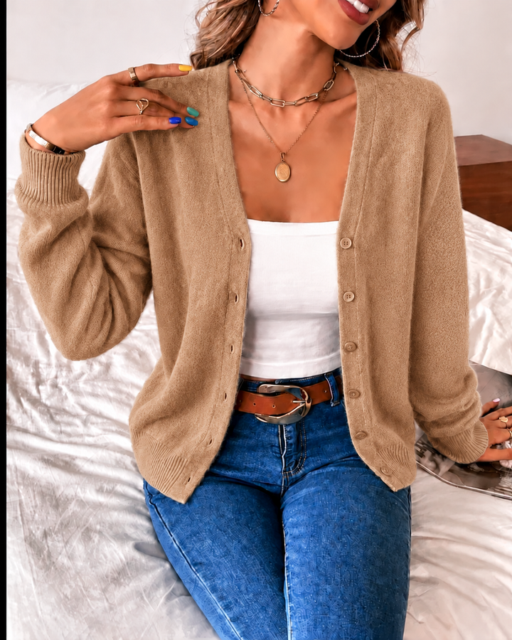Women's Button-Front Knit Cardigan | Fitted
