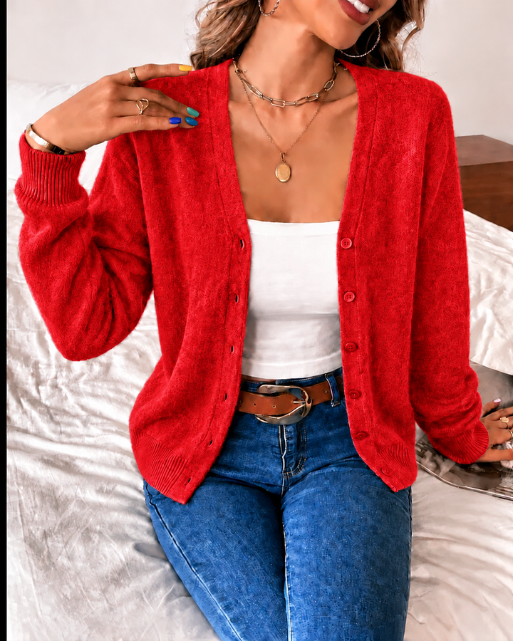 Women's Button-Front Knit Cardigan | Fitted