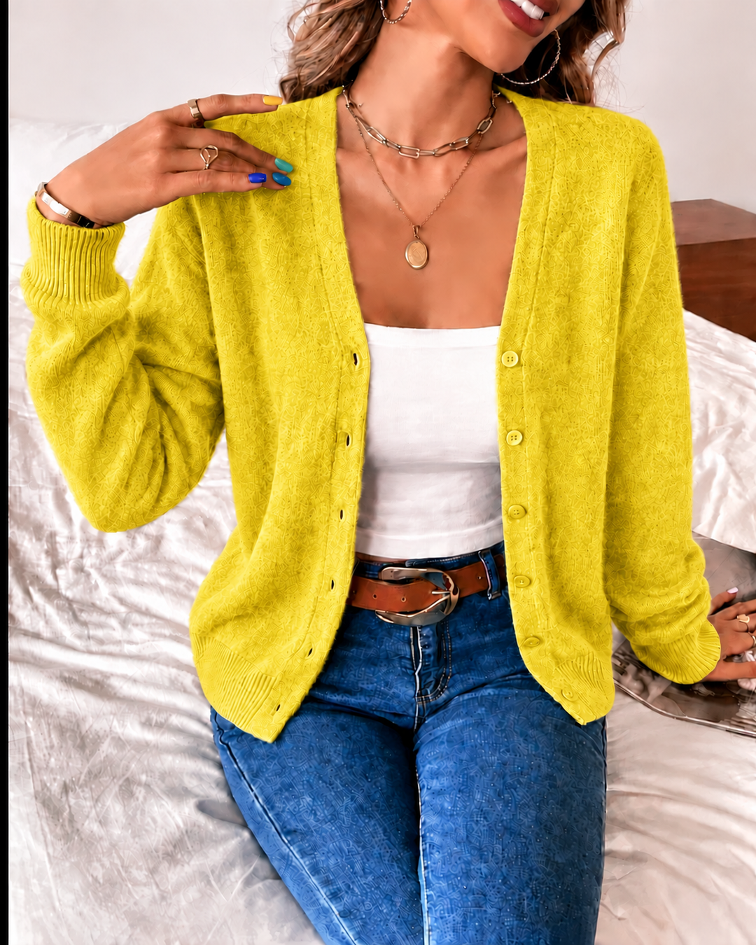 Women's Button-Front Knit Cardigan | Fitted
