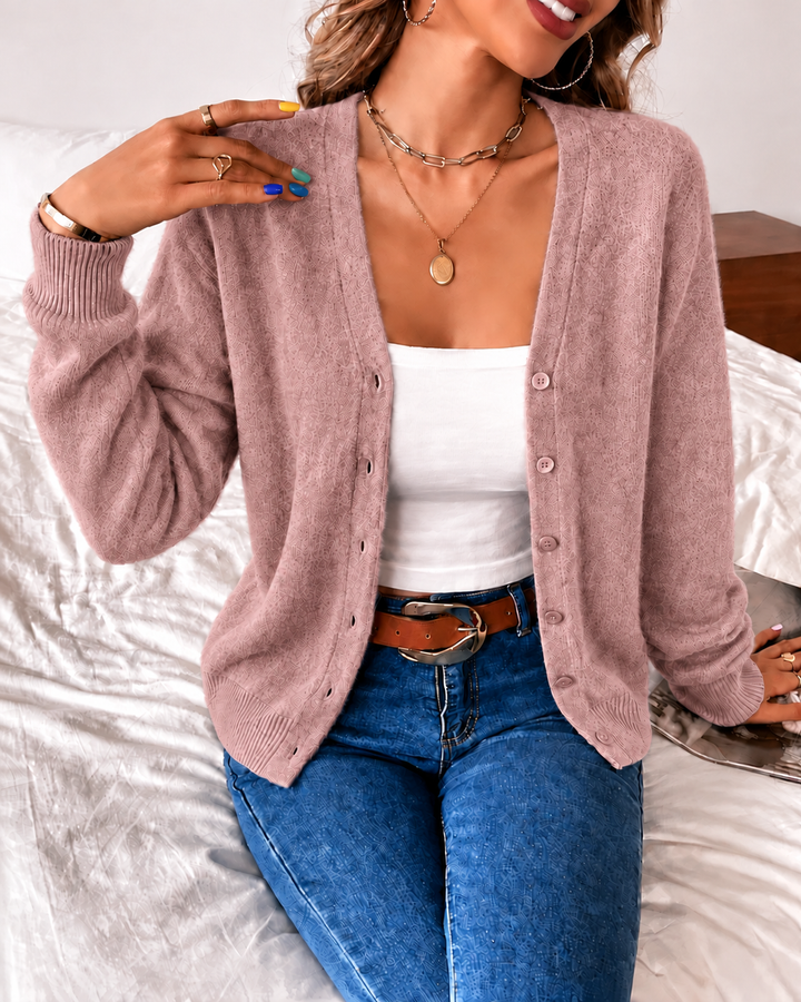 Women's Button-Front Knit Cardigan | Fitted