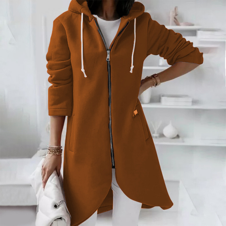 Women's Longline Zip-Up Hoodie | Split Hem