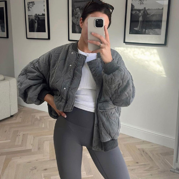 Women's Quilted Bomber Jacket | Oversized