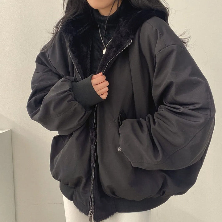 Women's Hooded Zip Up Winter Jacket | Oversized